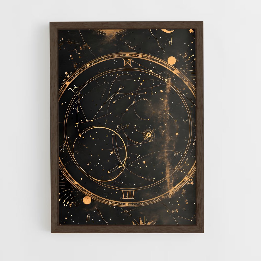 Poster Cosmos Doré – affiche Espace rétro (vue 5)